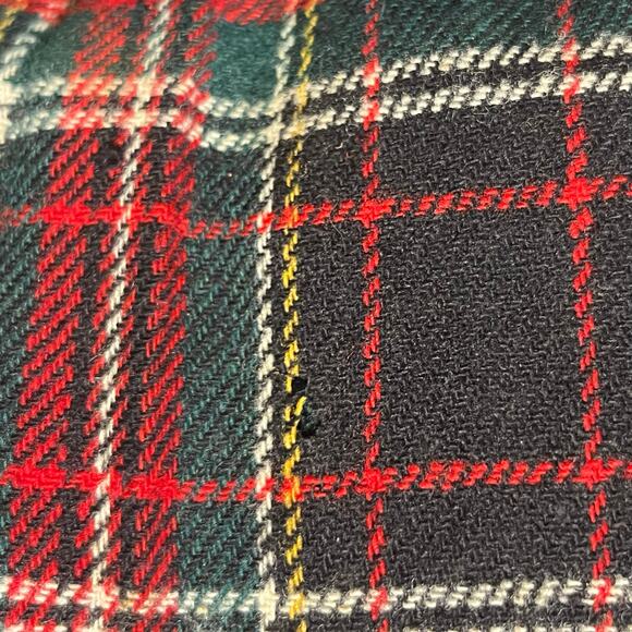 VTG SUSAN BRISTOL Merino Wool Plaid Midi Skirt Sz 10 Red Green Holiday Academia - Picture 8 of 8